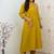Mustard Yellow Embroidered Cotton Kurta and Pant Set