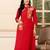 Red Embroidered Cotton Kurta and Pant Set