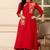 Red Embroidered Cotton Kurta and Pant Set