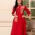 Red Embroidered Cotton Kurta and Pant Set
