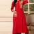 Red Embroidered Cotton Kurta and Pant Set