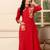 Red Embroidered Cotton Kurta and Pant Set