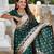 Green soft silk blend saree with zari weaving meenakari design