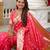 Pink soft silk blend saree with zari weaving meenakari design