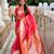 Pink soft silk blend saree with zari weaving meenakari design