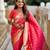 Pink soft silk blend saree with zari weaving meenakari design