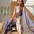 Grey soft silk blend saree with zari weaving meenakari design