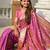 Onion pink soft silk blend saree with zari weaving meenakari design