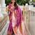 Onion pink soft silk blend saree with zari weaving meenakari design