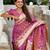 Onion pink soft silk blend saree with zari weaving meenakari design