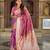 Onion pink soft silk blend saree with zari weaving meenakari design