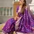 Purple soft silk blend saree with zari weaving meenakari design