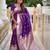Purple soft silk blend saree with zari weaving meenakari design