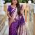 Purple soft silk blend saree with zari weaving meenakari design