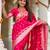 Rani pink soft silk blend saree with zari weaving meenakari design