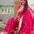 Rani pink soft silk blend saree with zari weaving meenakari design