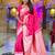 Rani pink soft silk blend saree with zari weaving meenakari design