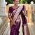 Wine soft silk blend saree with zari weaving meenakari design