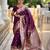 Wine soft silk blend saree with zari weaving meenakari design
