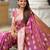 Onion pink soft silk blend saree with zari weaving meenakari design