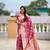 Onion pink soft silk blend saree with zari weaving meenakari design