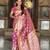 Onion pink soft silk blend saree with zari weaving meenakari design