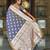 Grey soft silk blend saree with zari weaving meenakari design