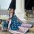 Teal blue soft silk blend saree with zari weaving meenakari design