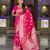 Pink soft silk blend saree with zari weaving meenakari design