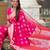 Pink soft silk blend saree with zari weaving meenakari design