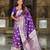 Purple soft silk blend saree with zari weaving meenakari design