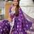 Purple soft silk blend saree with zari weaving meenakari design