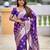 Purple soft silk blend saree with zari weaving meenakari design