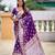 Purple soft silk blend saree with zari weaving meenakari design