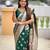 Green soft silk blend saree with zari weaving meenakari design