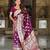 Wine soft silk blend saree with zari weaving meenakari design