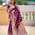 Wine soft silk blend saree with zari weaving meenakari design