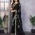 Black shimmer chiffon embroidered saree with blouse piece