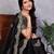 Black shimmer chiffon embroidered saree with blouse piece