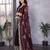 Burgundy shimmer chiffon embroidered saree with blouse piece