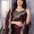Burgundy shimmer chiffon embroidered saree with blouse piece