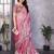 Light pink shimmer chiffon embroidered saree with blouse piece