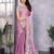 Mauve shimmer chiffon embroidered saree with blouse piece