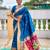 Teal blue silk blend saree with paithani rich weaved pallu and blouse