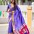 Lavender silk blend saree with paithani rich weaved pallu and blouse