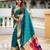 Rama silk blend saree with paithani rich weaved pallu and blouse