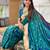 Rama silk blend saree with paithani rich weaved pallu and blouse