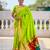 Parrot green silk blend saree with paithani rich weaved pallu and blouse