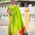 Parrot green silk blend saree with paithani rich weaved pallu and blouse