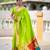 Parrot green silk blend saree with paithani rich weaved pallu and blouse